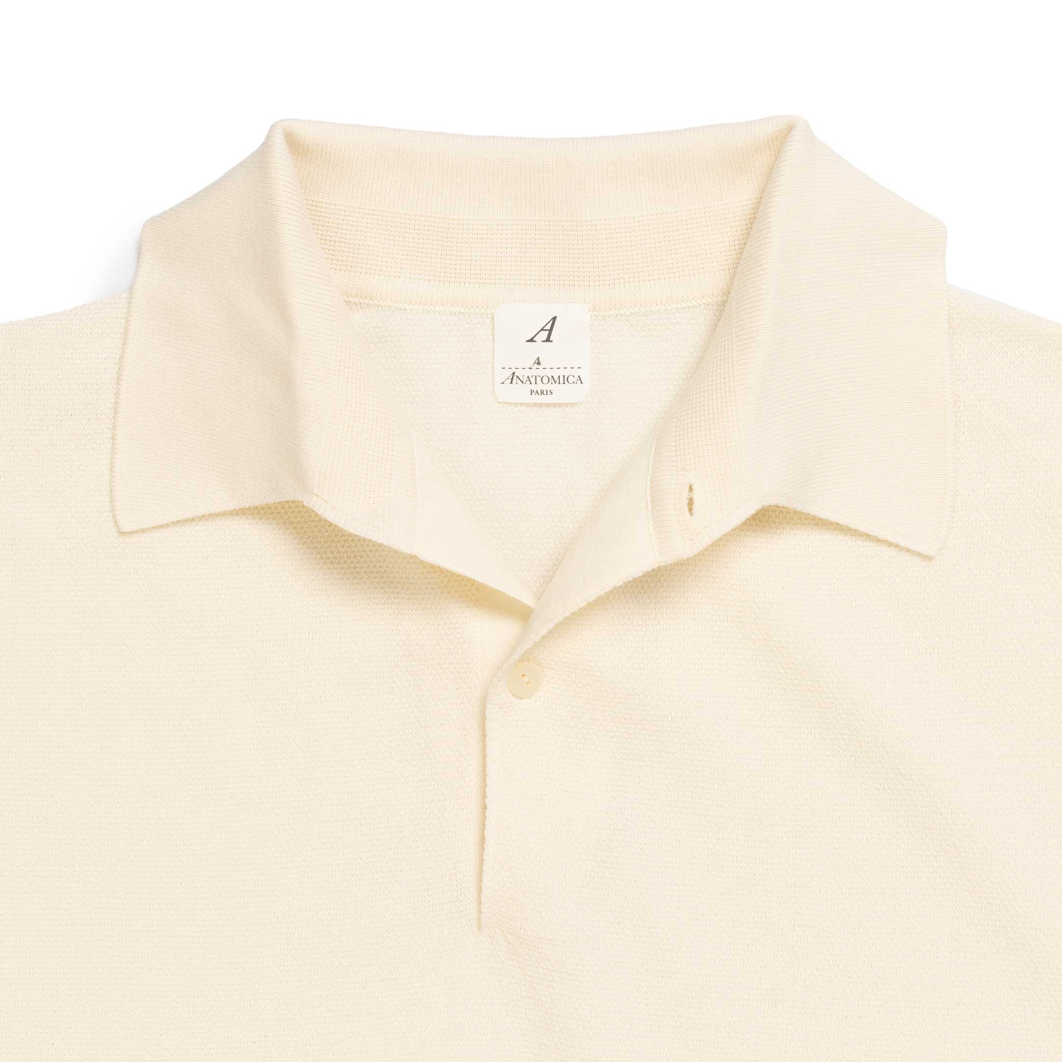 Anatomica Statham Knit Polo Natural-Polo Shirt-Clutch Cafe