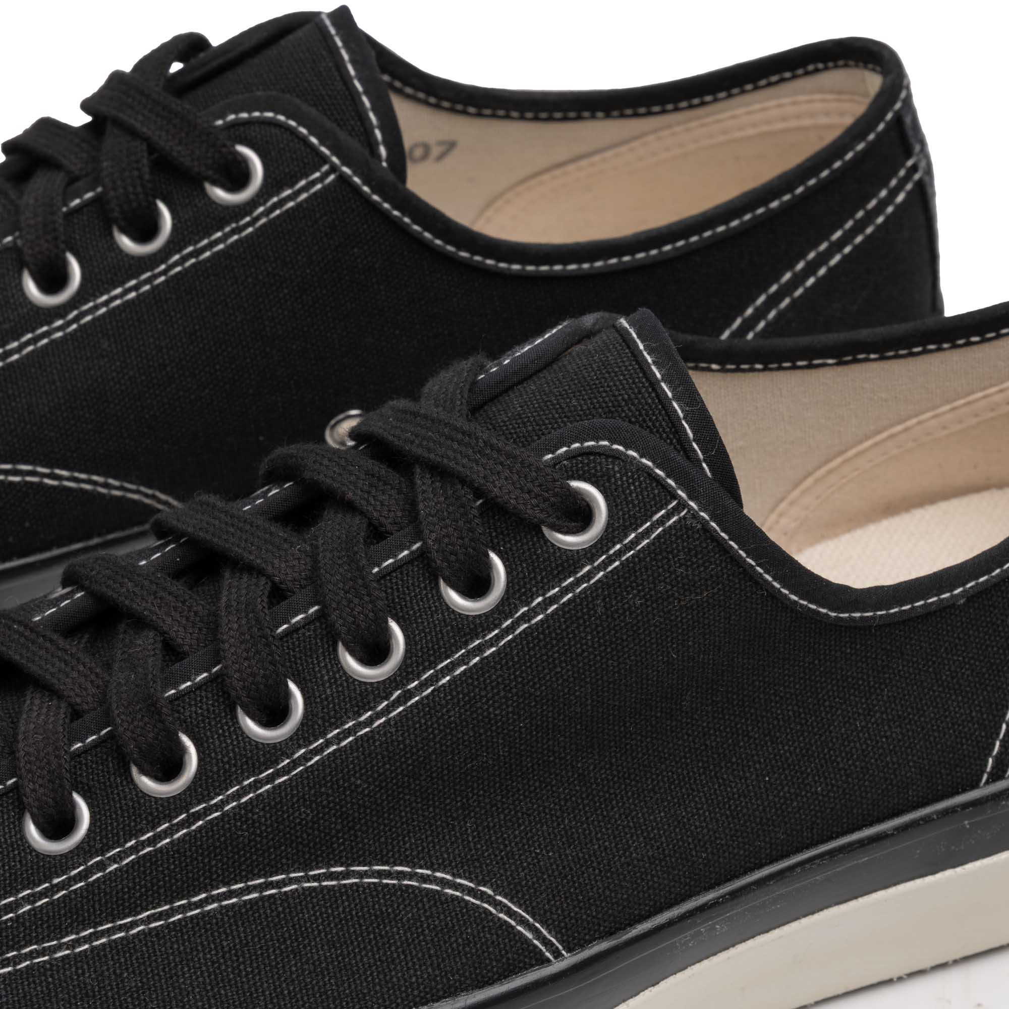 Anatomica x Wakouwa Canvas Derby Cap Toe Sneaker Black-Sneaker-Clutch Cafe