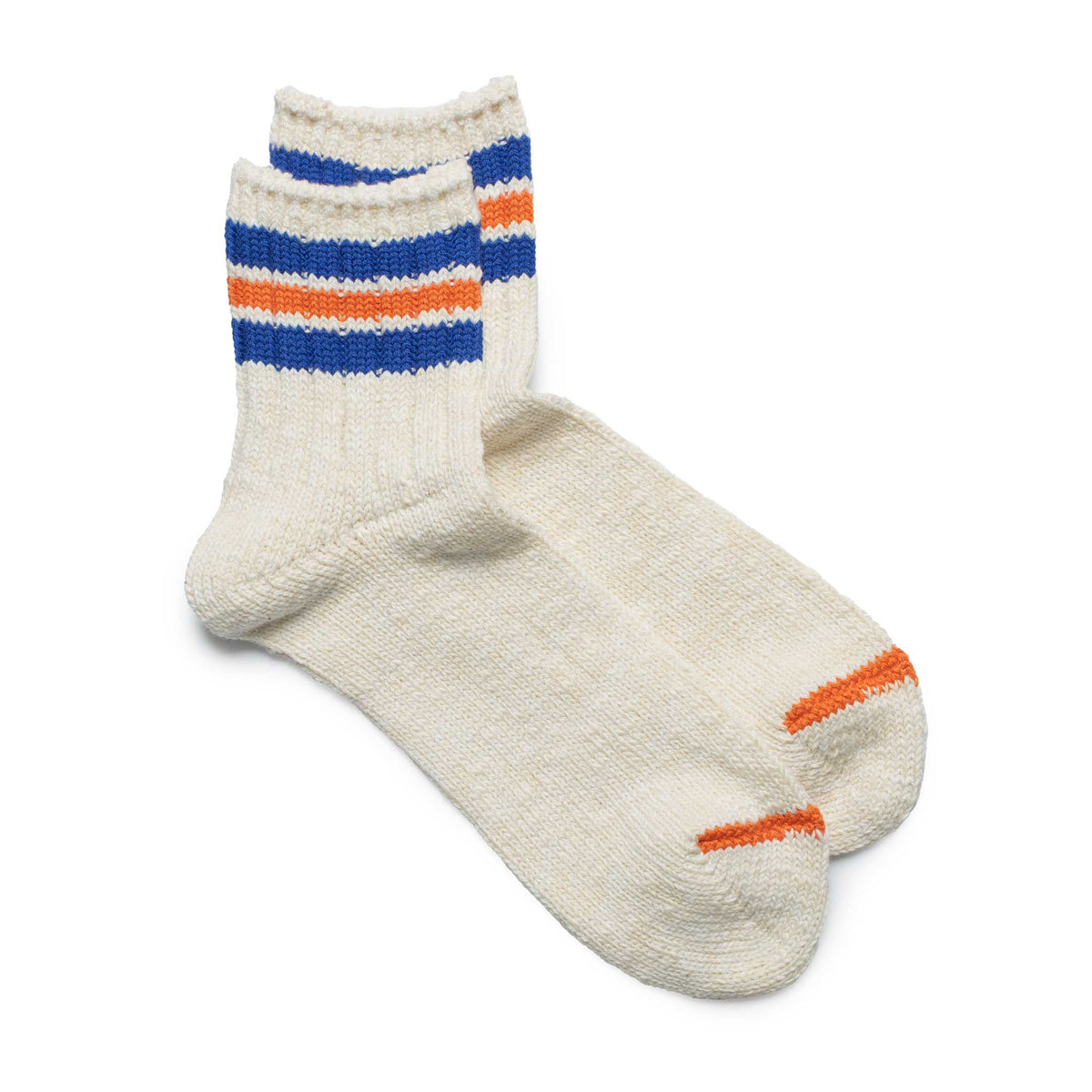 3Line Slub Q Sock Ivory x X Orange