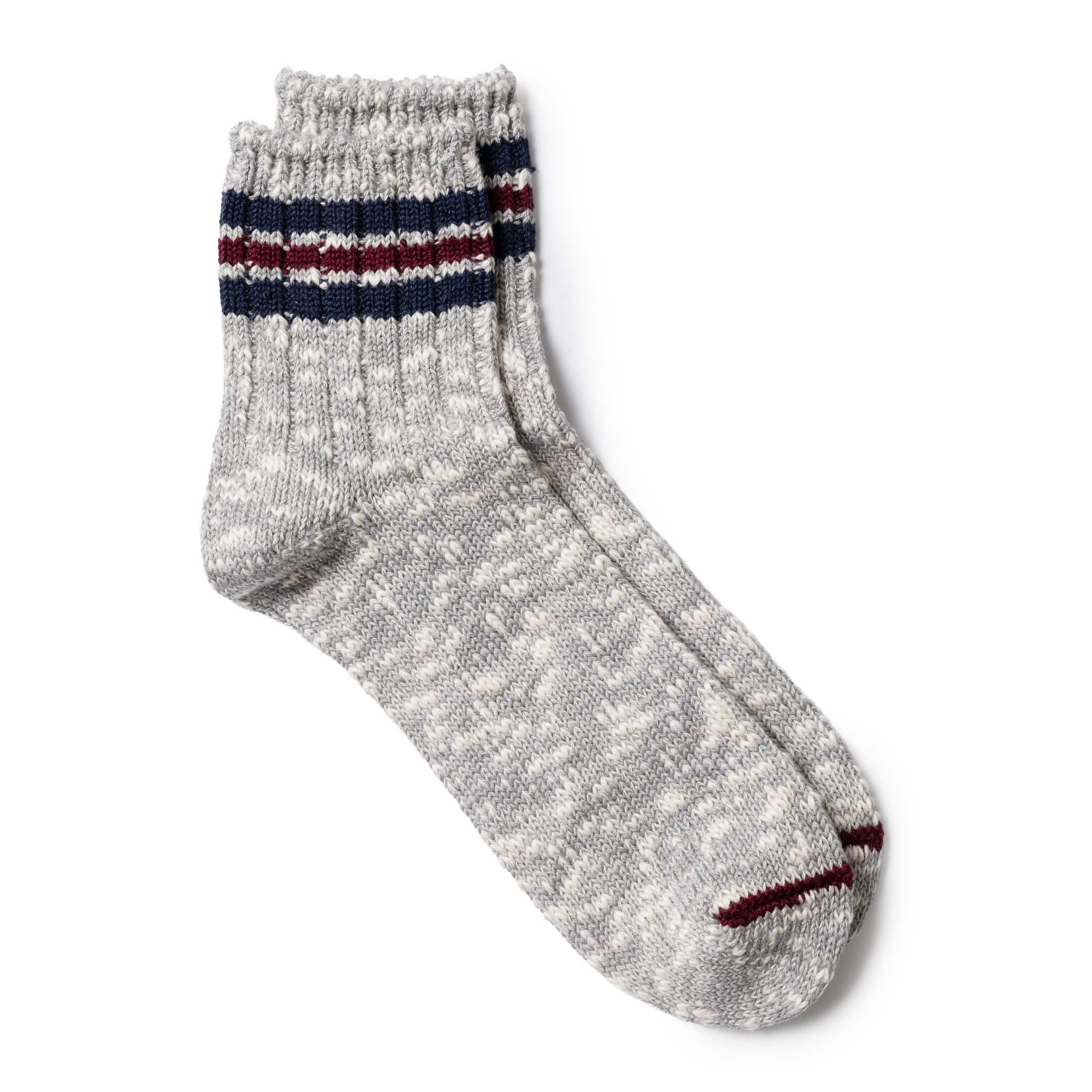 Anonymous Ism 3Line Slub Q Sock M. Grey-Socks-Clutch Cafe