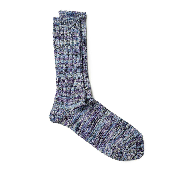 Anonymous Ism 5 Colour Mix Crew Sock Purple Melange-Socks-Clutch Cafe