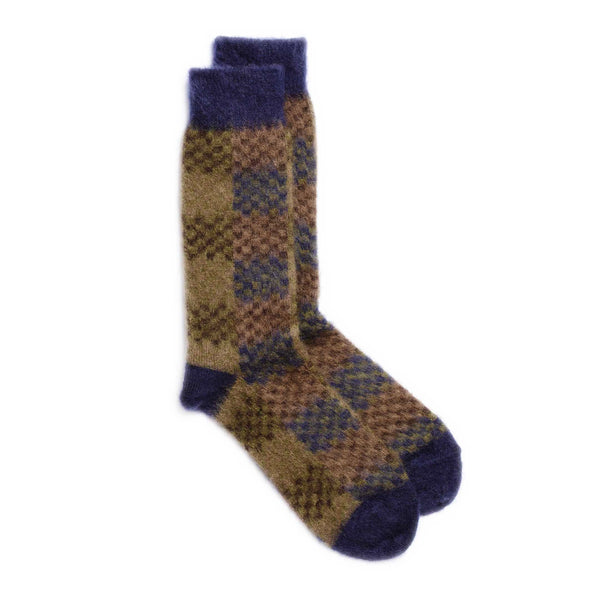 Anonymous Ism Napping Checked Crew Navy-Socks-Clutch Cafe