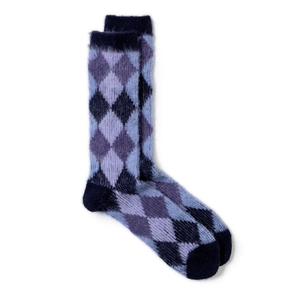 Anonymous Ism Napping Jacquard Crew Sock Navy-Socks-Clutch Cafe