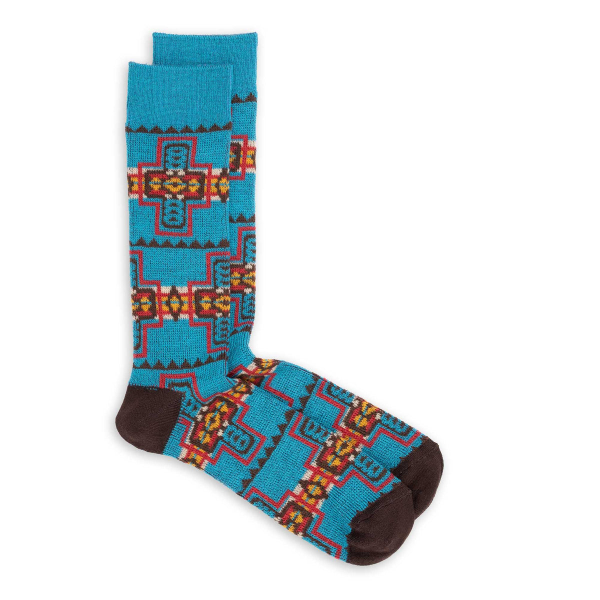 Anonymous Ism Native Pattern Crew Sock Blue-Socks-Clutch Cafe