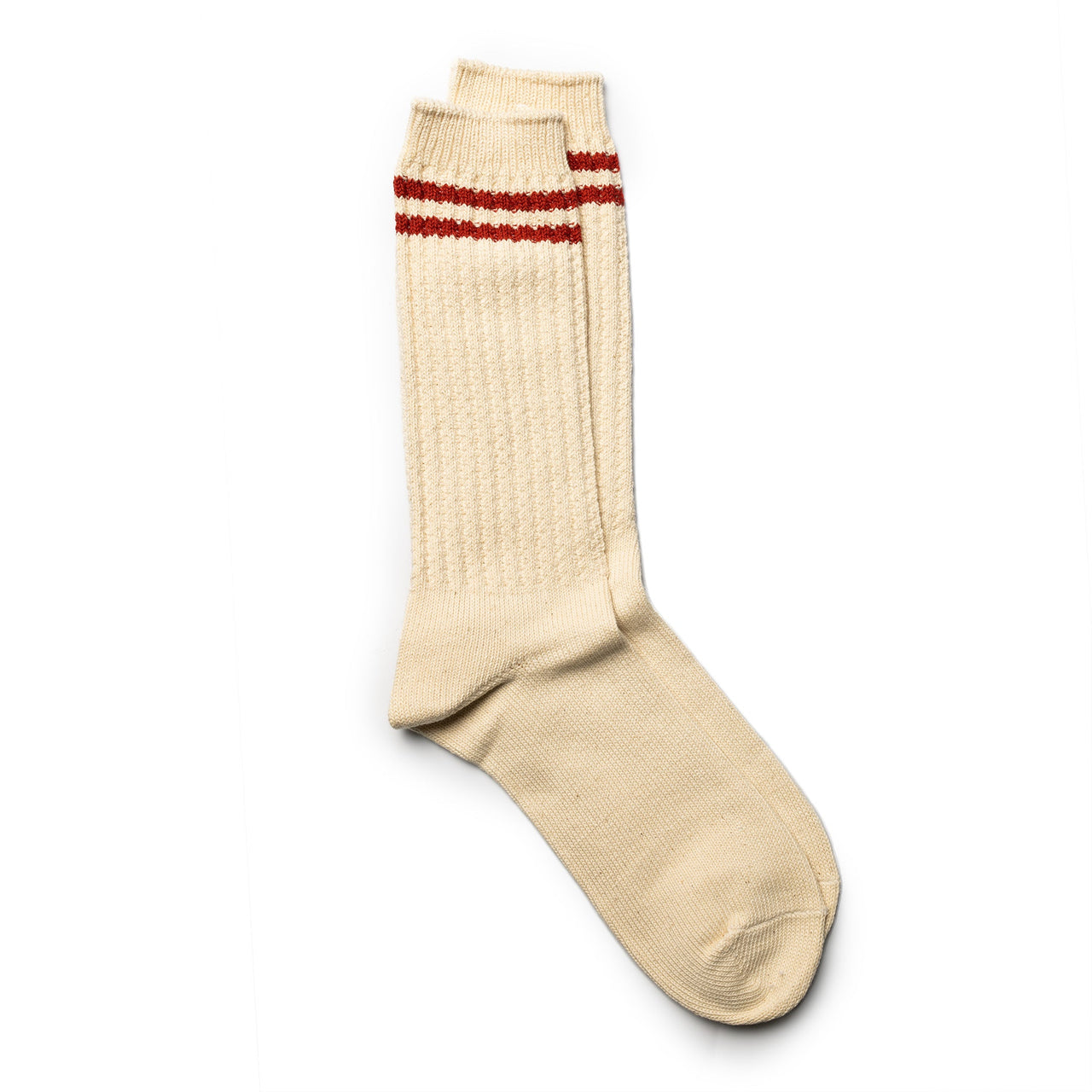 Anonymous Ism OC 2Line Pique Rib Crew Sock Red-Socks-Clutch Cafe