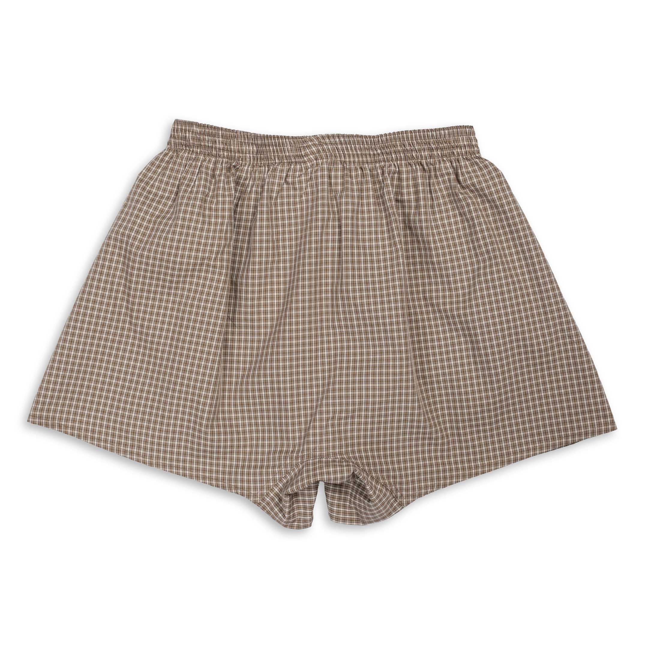 Anonymous Ism OC Micro Plaid Boxer Shorts Brown-Boxer Shorts-Clutch Cafe