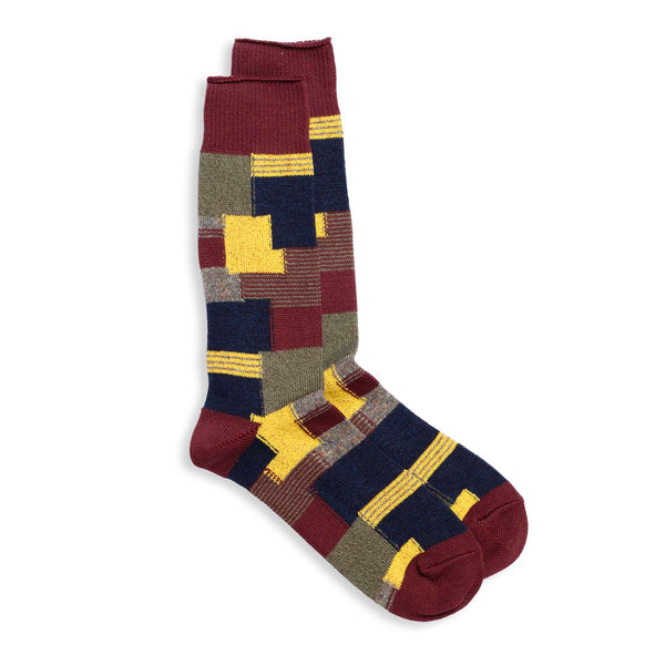 Anonymous Ism Patchwork Crew Sock Wine-Socks-Clutch Cafe