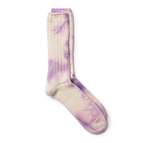 Anonymous Ism Uneven Dye Crew Sock Purple-Socks-Clutch Cafe