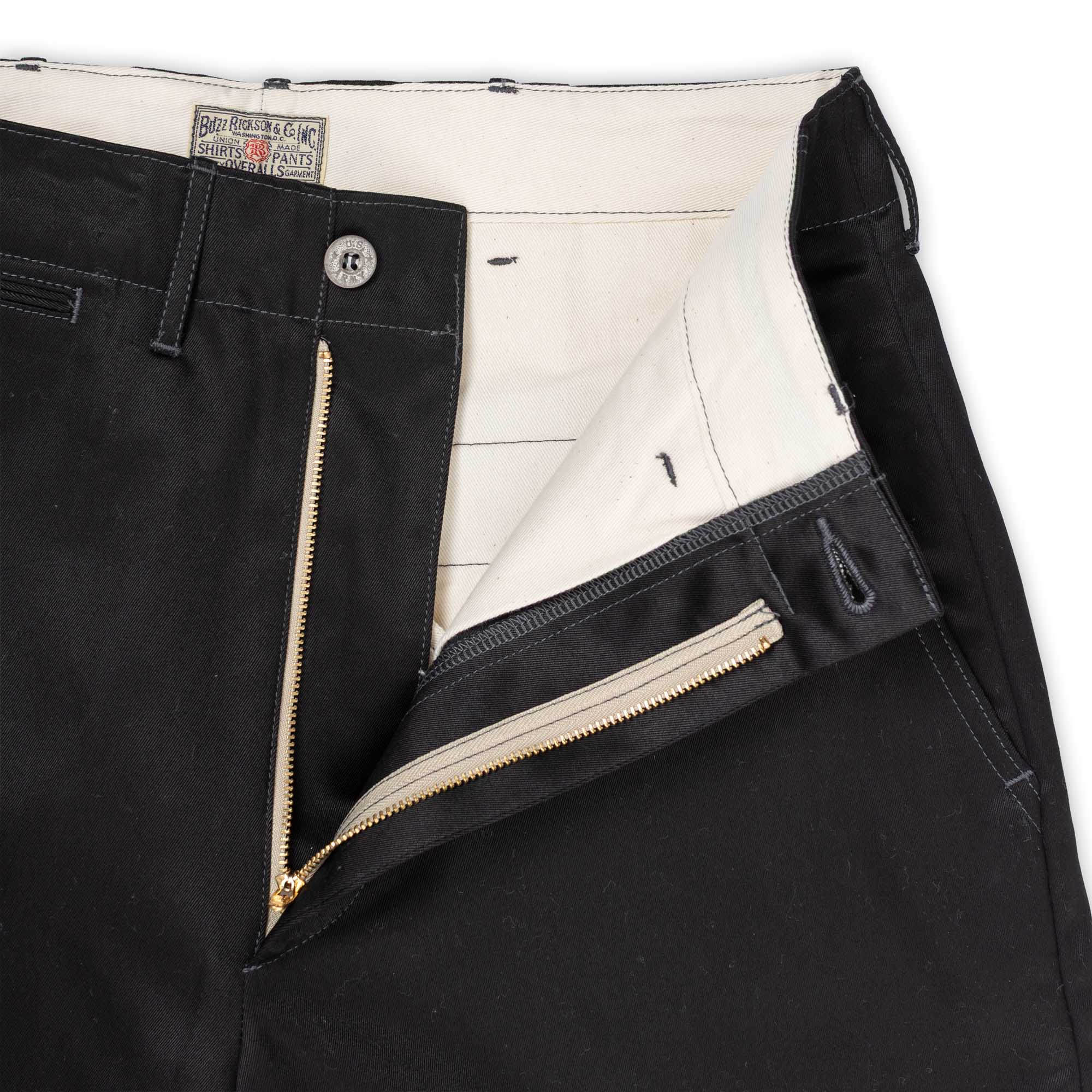 Buzz Rickson's 1945 Mod Chino Shorts Black-Shorts-Clutch Cafe