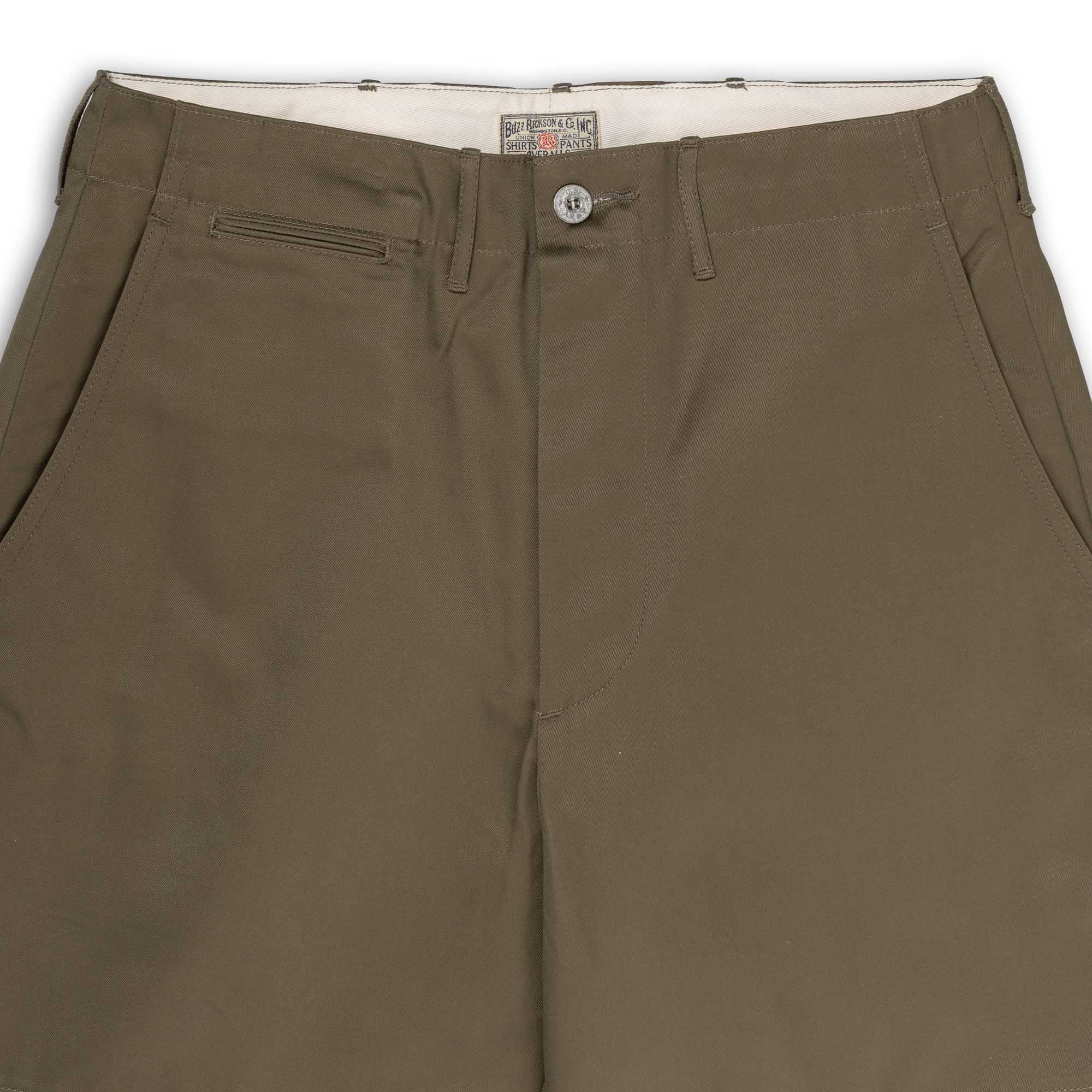 Buzz Rickson's 1945 Mod Chino Shorts Olive-Shorts-Clutch Cafe