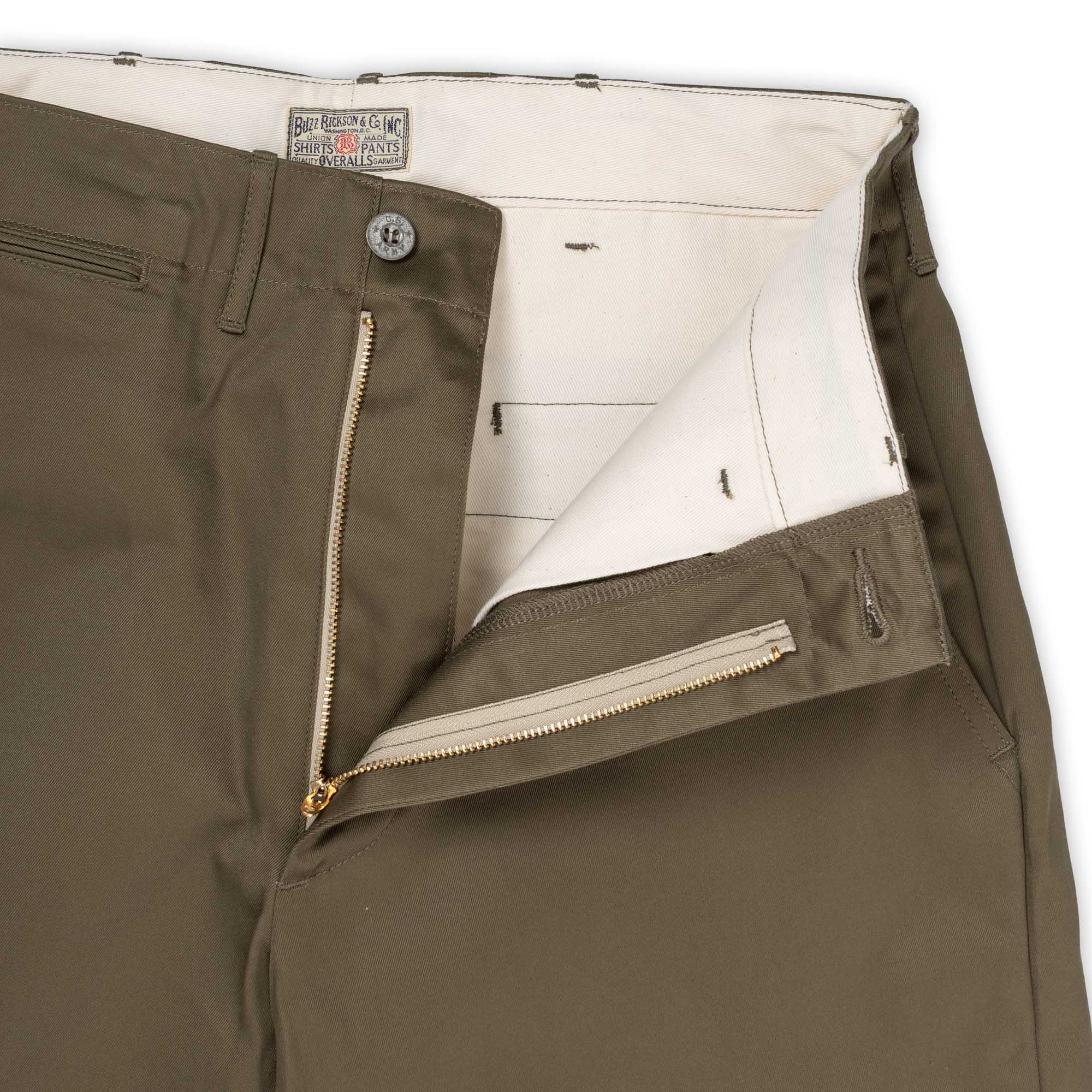 Buzz Rickson's 1945 Mod Chino Shorts Olive-Shorts-Clutch Cafe