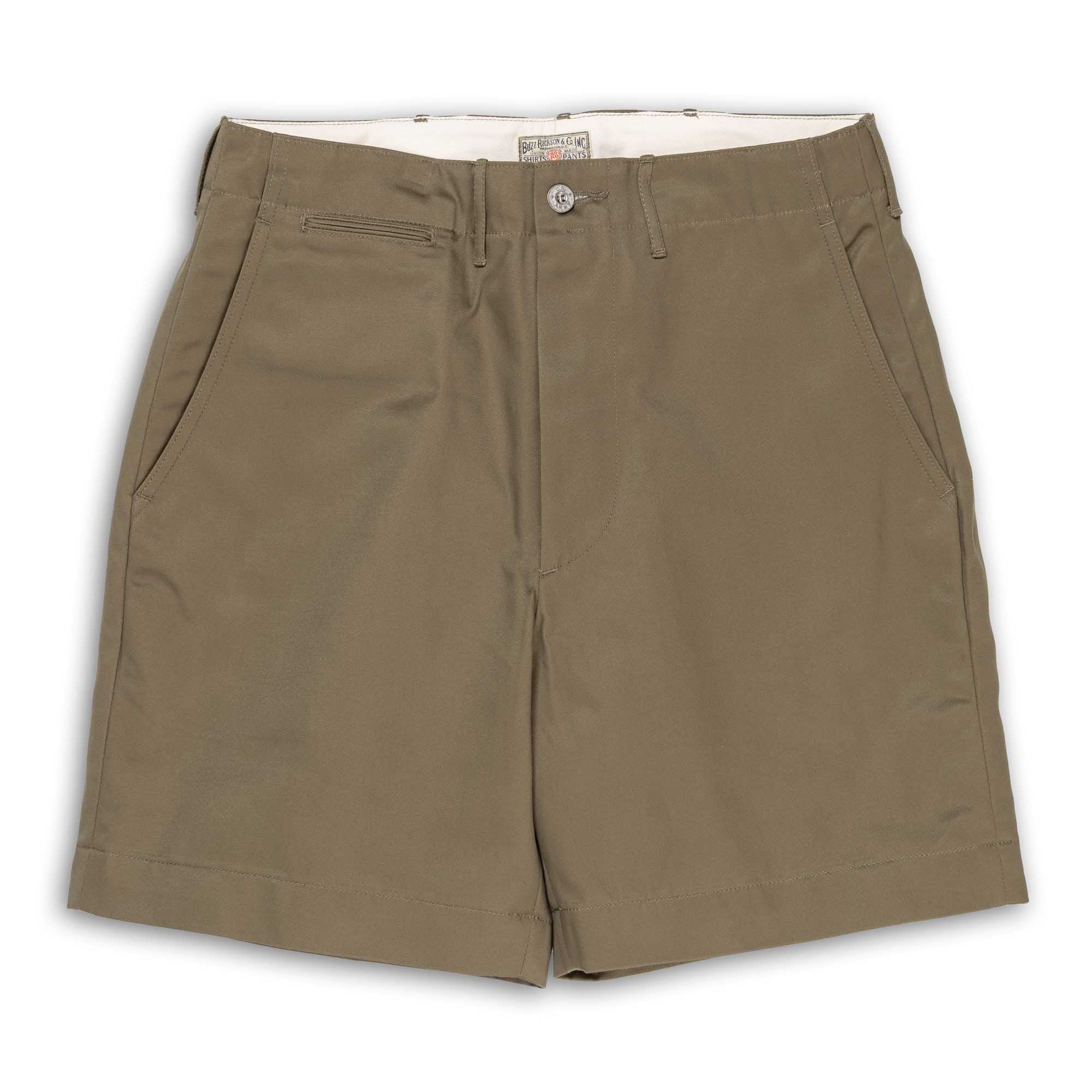 Buzz Rickson's 1945 Mod Chino Shorts Olive-Shorts-Clutch Cafe