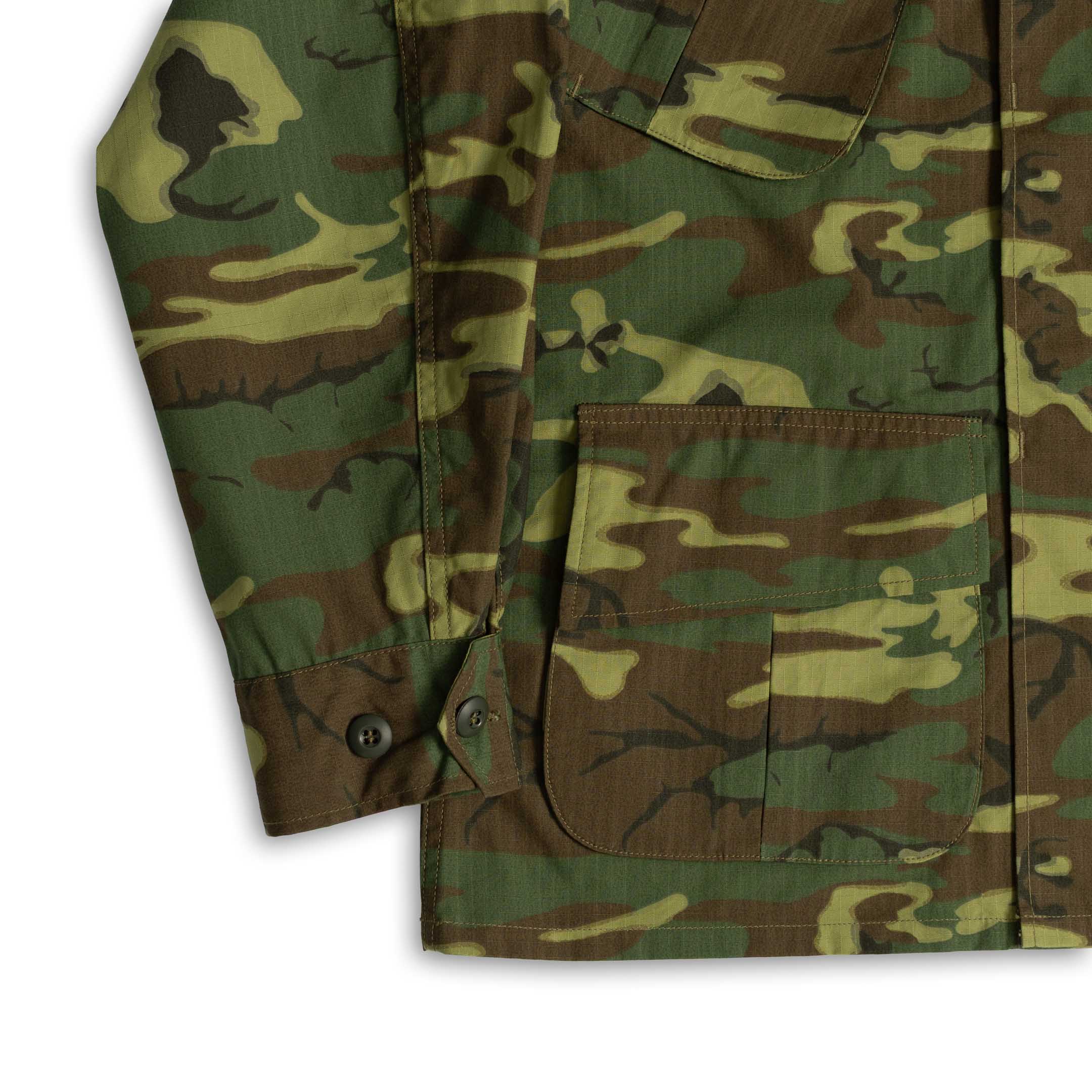 Buzz Rickson's Coat, Man's, Camouflage, Cotton, Wind, Resistant, Poplin, Class 2-Jacket-Clutch Cafe
