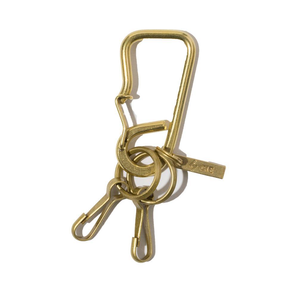 CIE Brass Key Fob - Carabiner Type - Brass-Key Ring-Clutch Cafe