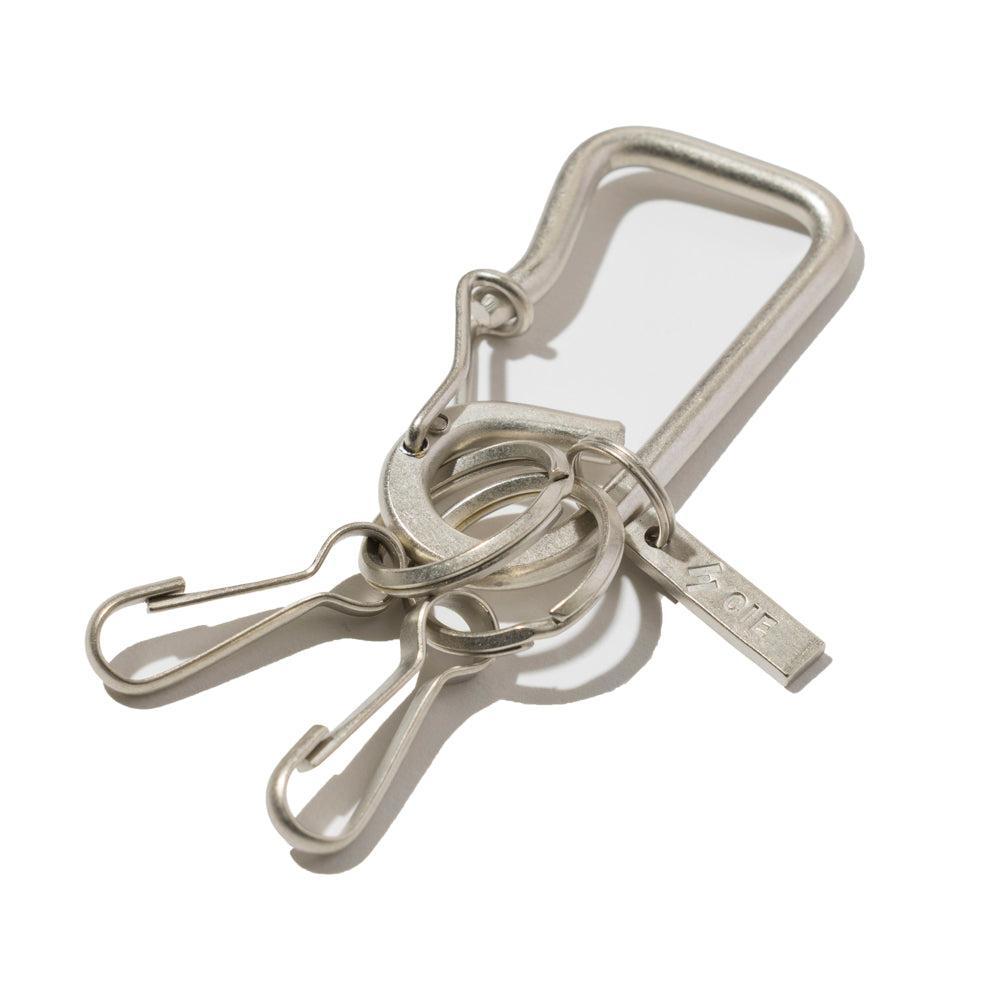 CIE Brass Key Fob - Carabiner Type - Nickel-Key Ring-Clutch Cafe