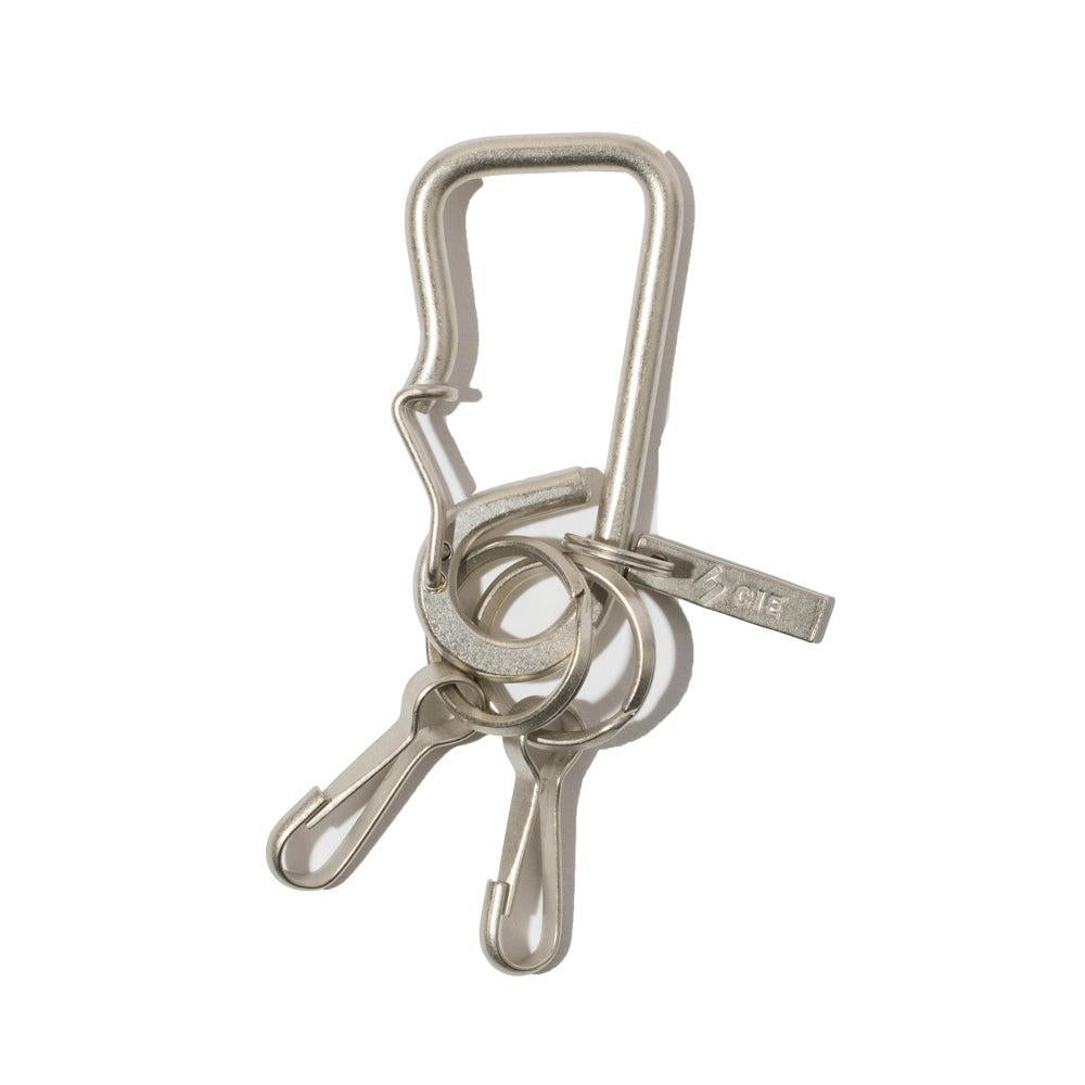 CIE Brass Key Fob - Carabiner Type - Nickel-Key Ring-Clutch Cafe