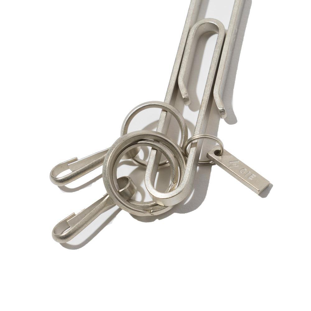 CIE Brass Key Fob - Clip Type - Nickel-Key Ring-Clutch Cafe