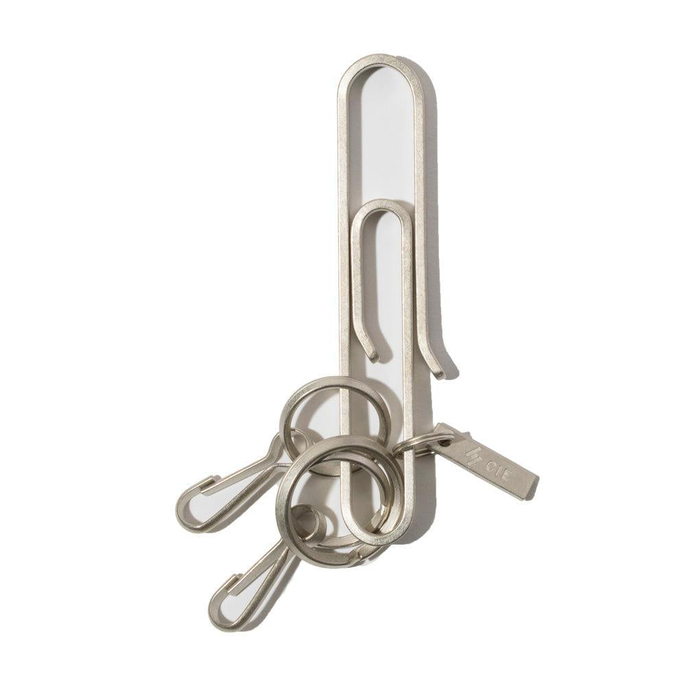 CIE Brass Key Fob - Clip Type - Nickel-Key Ring-Clutch Cafe