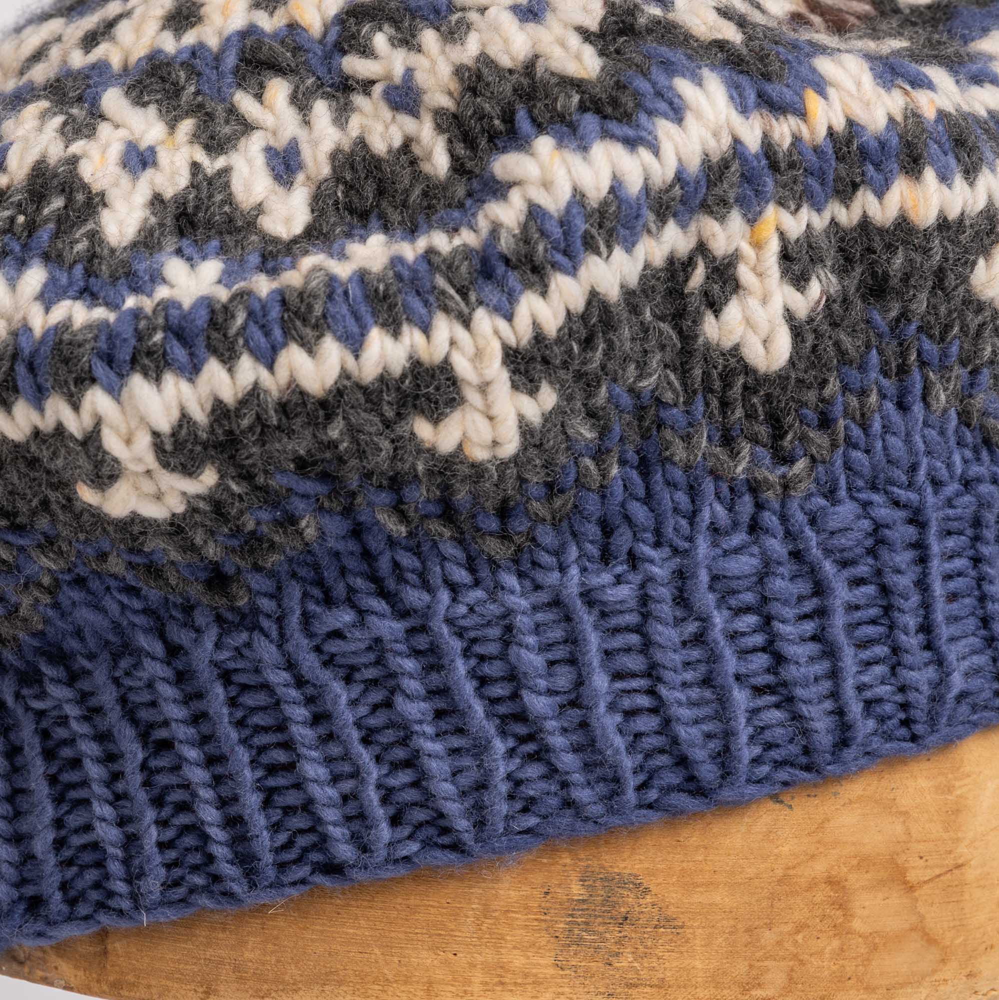 Chamula Beret Fair Isle #6 Navy Heather-Hat-Clutch Cafe