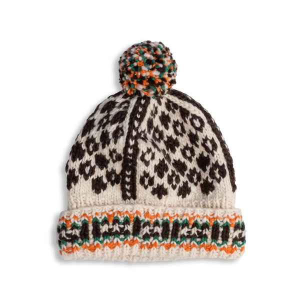 Chamula Double Cuff Cap Design B Ivory-Hat-Clutch Cafe