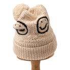 Chamula Double Cuff Cap Smiley Crochet Tan-Hat-Clutch Cafe