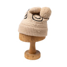 Chamula Double Cuff Cap Smiley Crochet Tan-Hat-Clutch Cafe