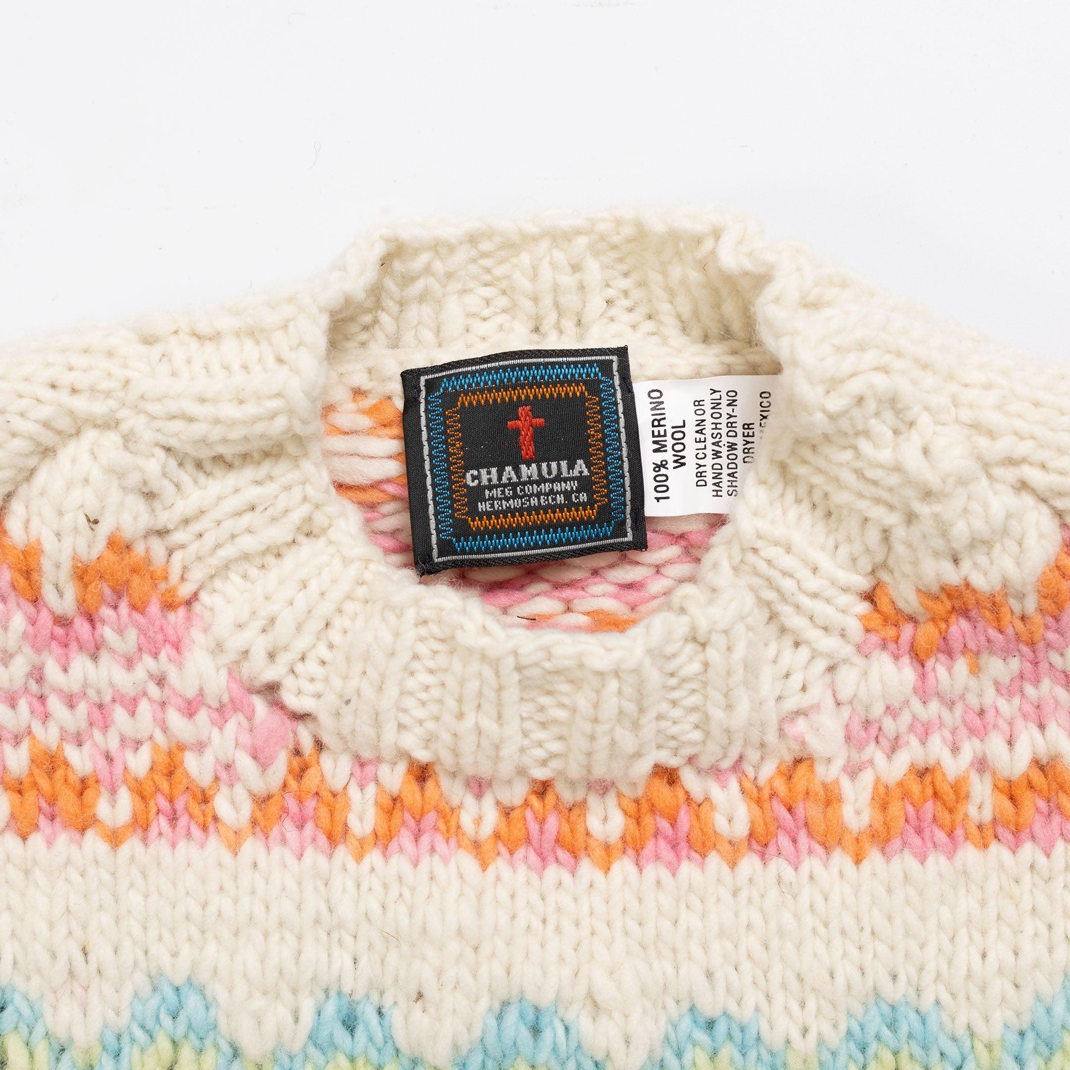 Chamula Fair Isle #8 Pullover Sweater Ivory-Knitwear-Clutch Cafe