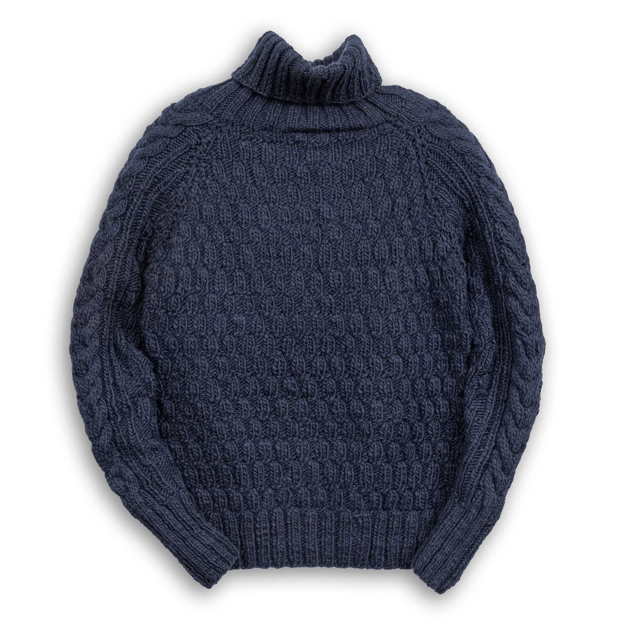 Chamula Fisherman Turtleneck Pullover Dark Navy-Knitwear-Clutch Cafe