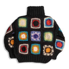 Chamula Granny Square Turtleneck Pullover Black-Knitwear-Clutch Cafe