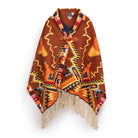 Chamula Merino Wool Blanket Poncho Antique Star Royal-Poncho-Clutch Cafe