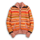 Chamula Navajo Stripe Zipper Cardigan Lt. Chicle-Knitwear-Clutch Cafe