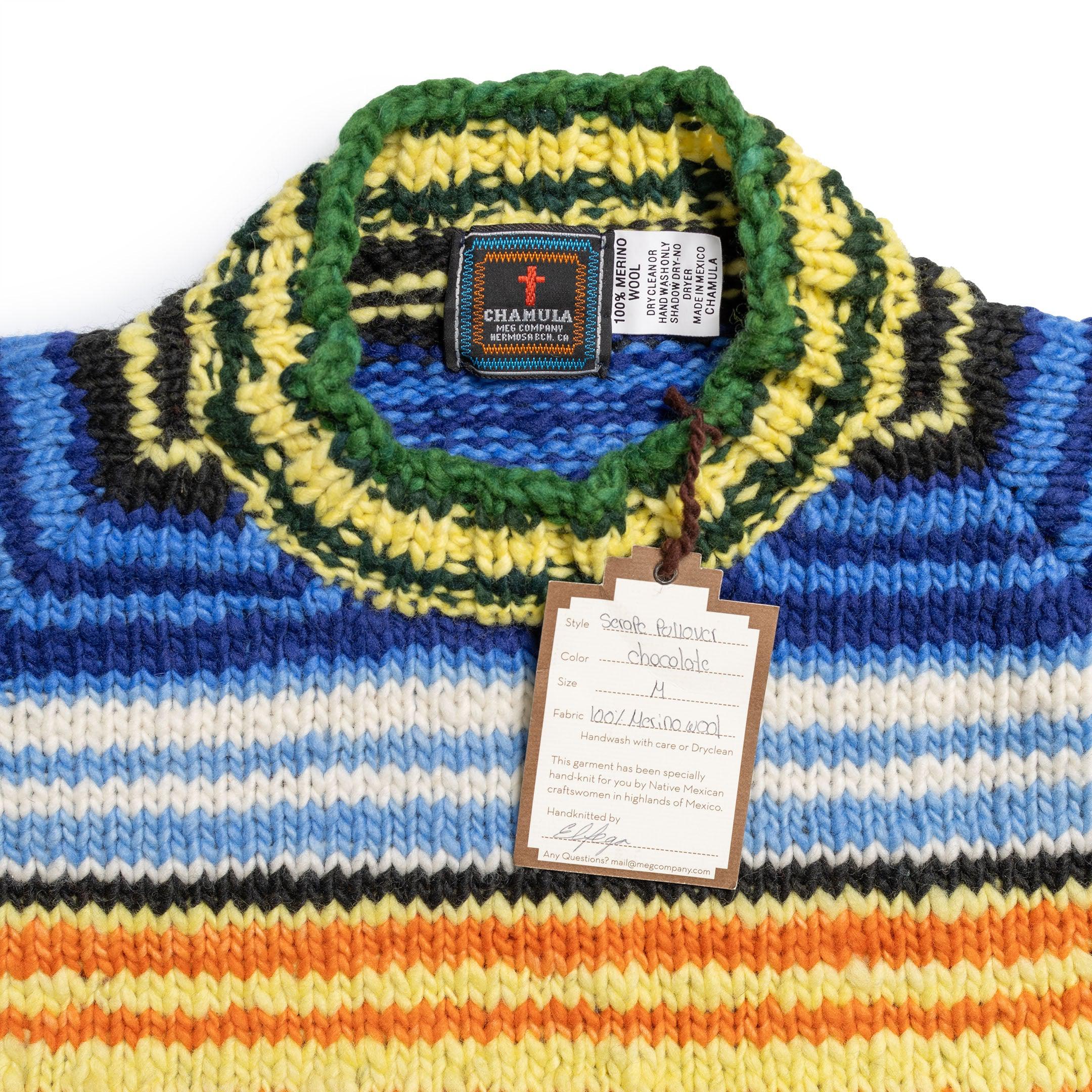 Chamula Serape Pullover Sweater Chocolate-Knitwear-Clutch Cafe
