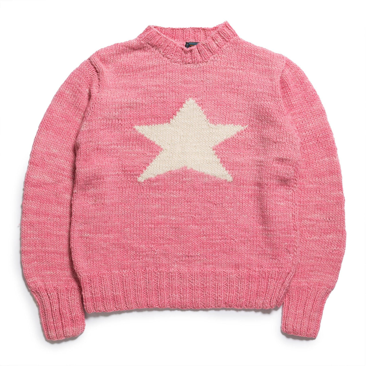 Chamula Star Pullover Lt. Pink x Ivory-Knitwear-Clutch Cafe