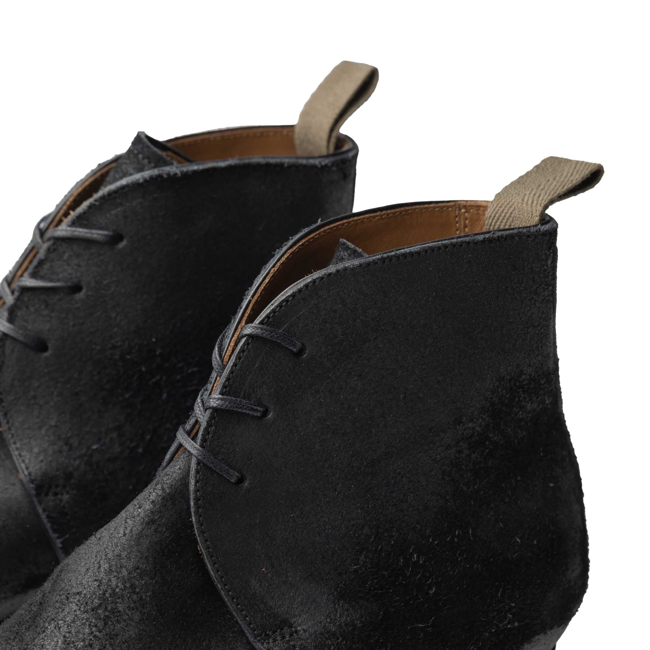Clinch George Boots CN-Standard Waxed Uneven Horse Suede Black