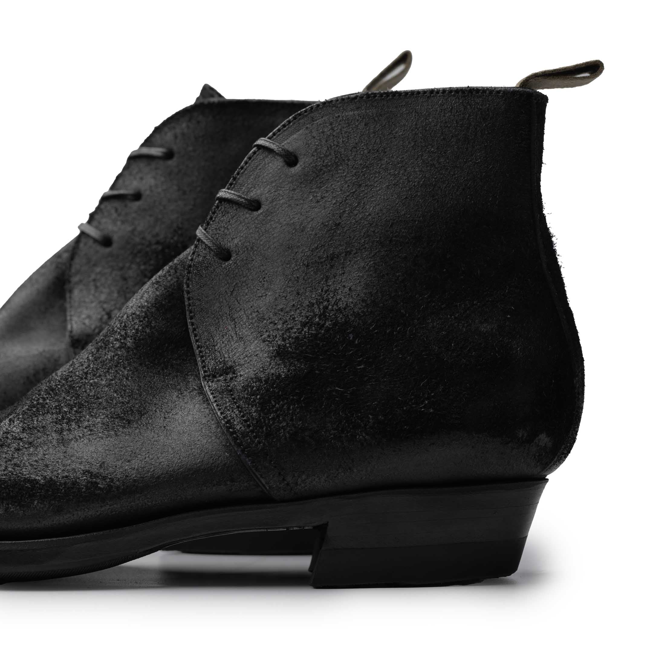 Clinch George Boots CN-Standard Waxed Uneven Horse Suede Black