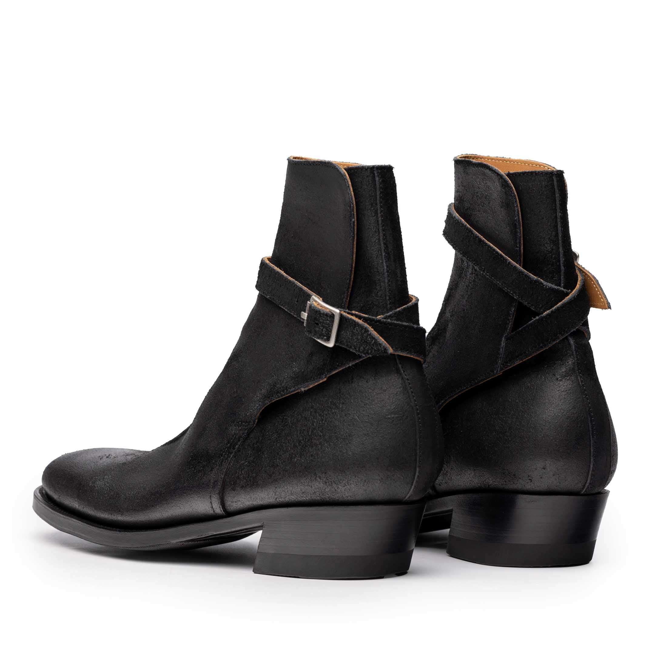 Clinch Jodhpur Boots Waxed Uneven Horse Suede Black – Clutch Cafe