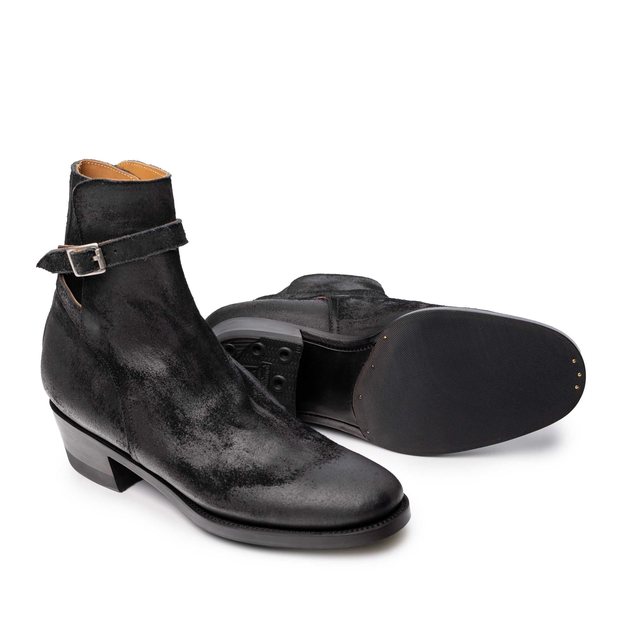 Clinch Jodhpur Boots Waxed Uneven Horse Suede Black – Clutch Cafe