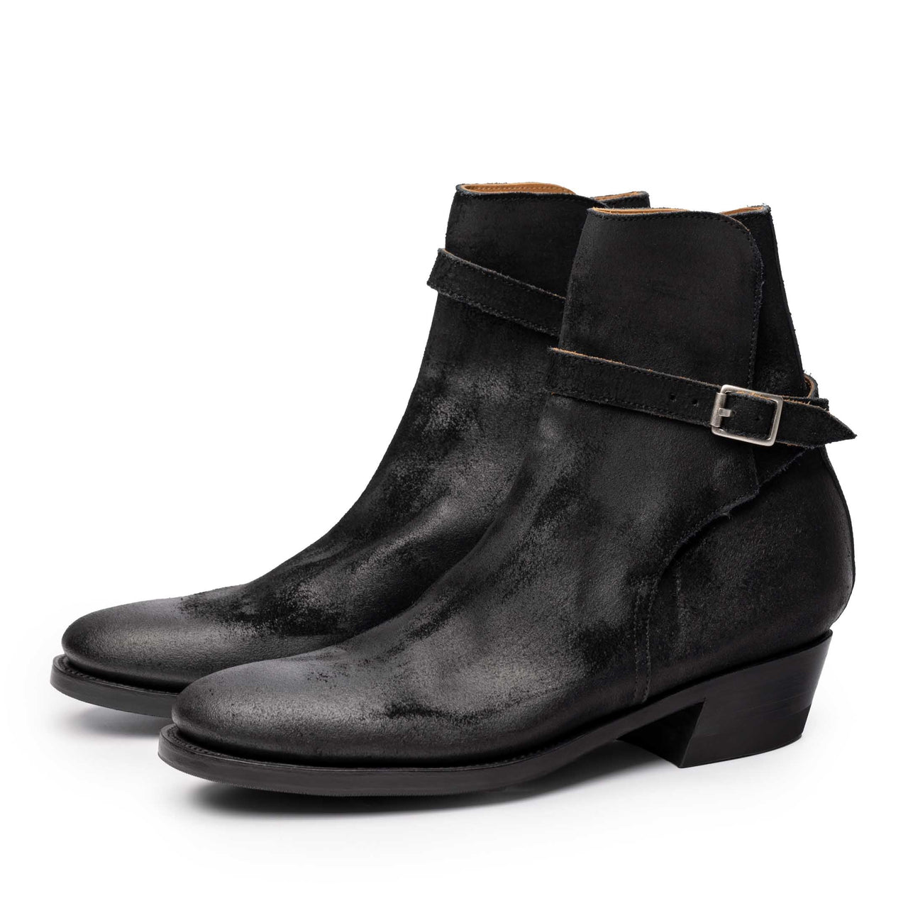 Clinch Jodhpur Boots Waxed Uneven Horse Suede Black