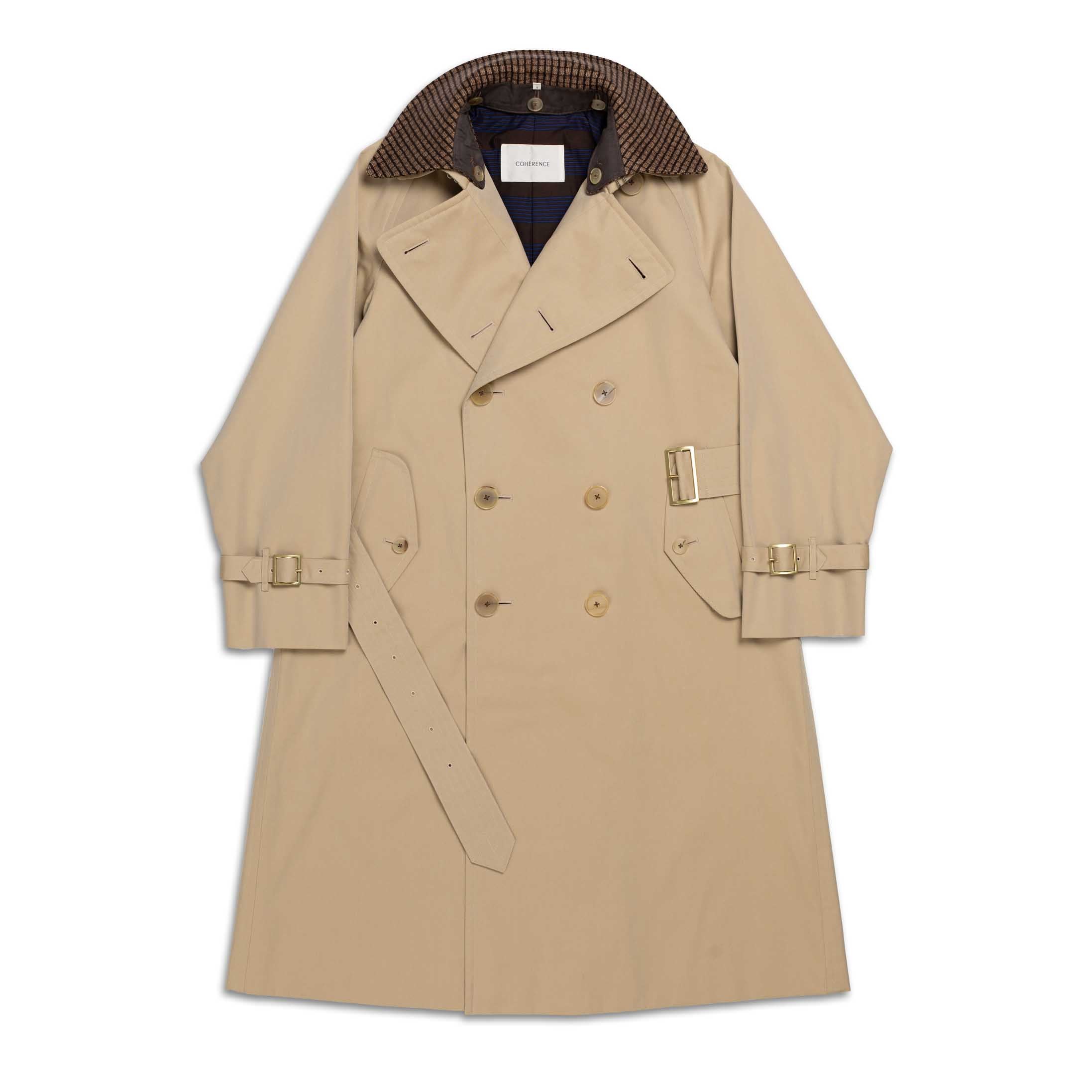Coherence AL II Trench Coat Gabardine Beige-Overcoat-Clutch Cafe