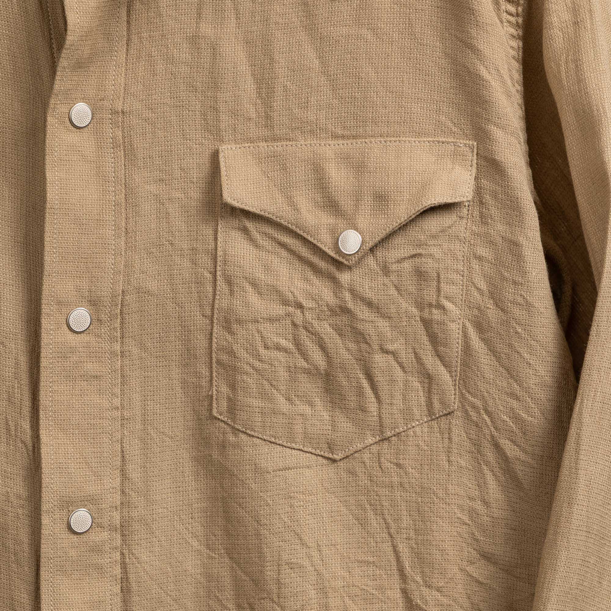 Coherence Abiquiu Western Shirt Aerocloth Linen Beige-Shirt-Clutch Cafe