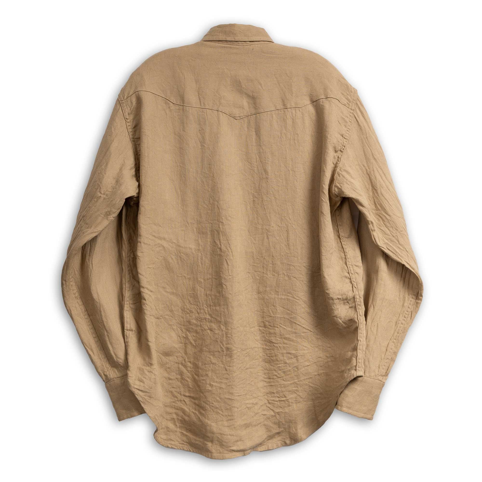 Coherence Abiquiu Western Shirt Aerocloth Linen Beige-Shirt-Clutch Cafe