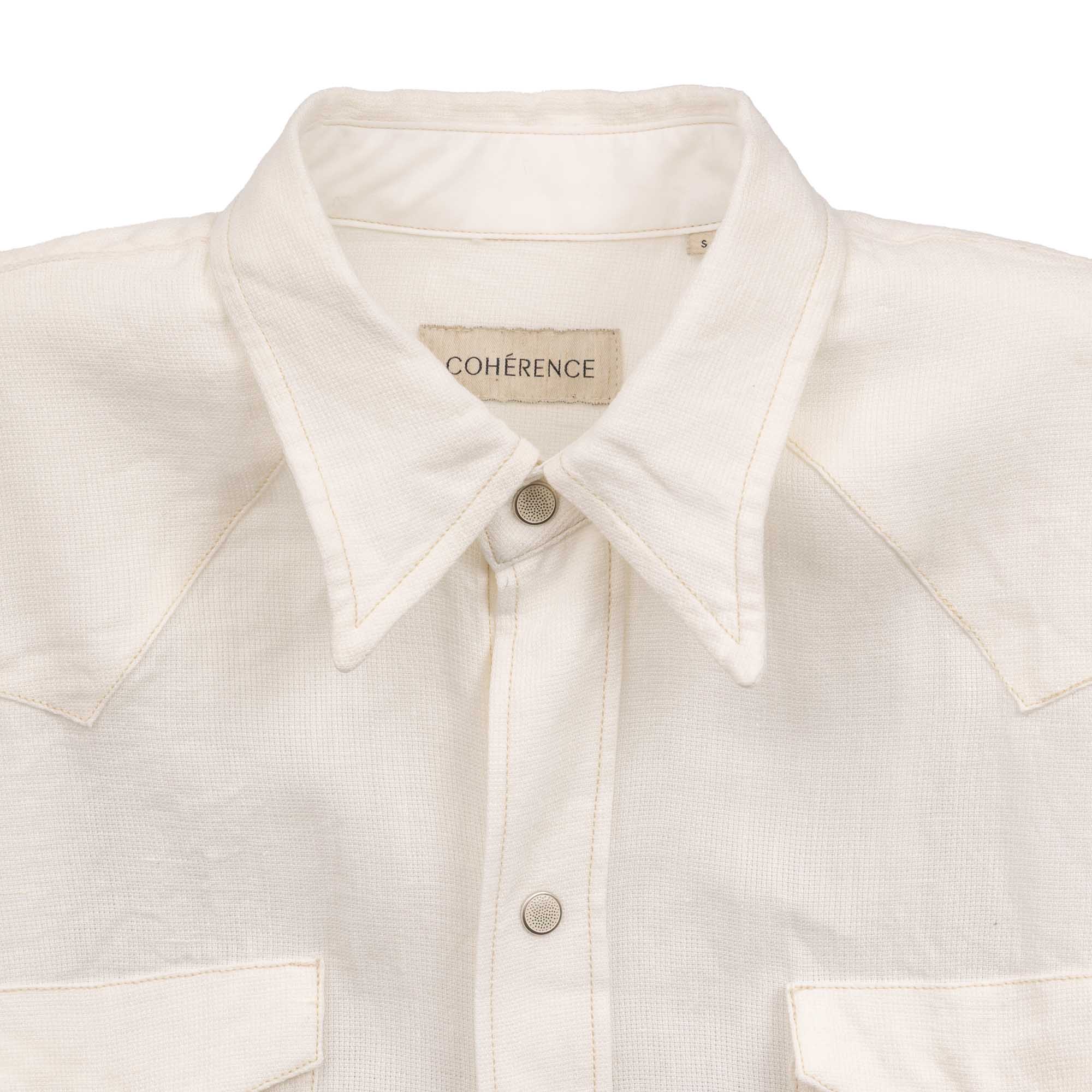 Coherence Abiquiu Western Shirt Aerocloth Linen Ivory-Shirt-Clutch Cafe