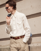 Coherence Abiquiu Western Shirt Aerocloth Linen Ivory-Shirt-Clutch Cafe