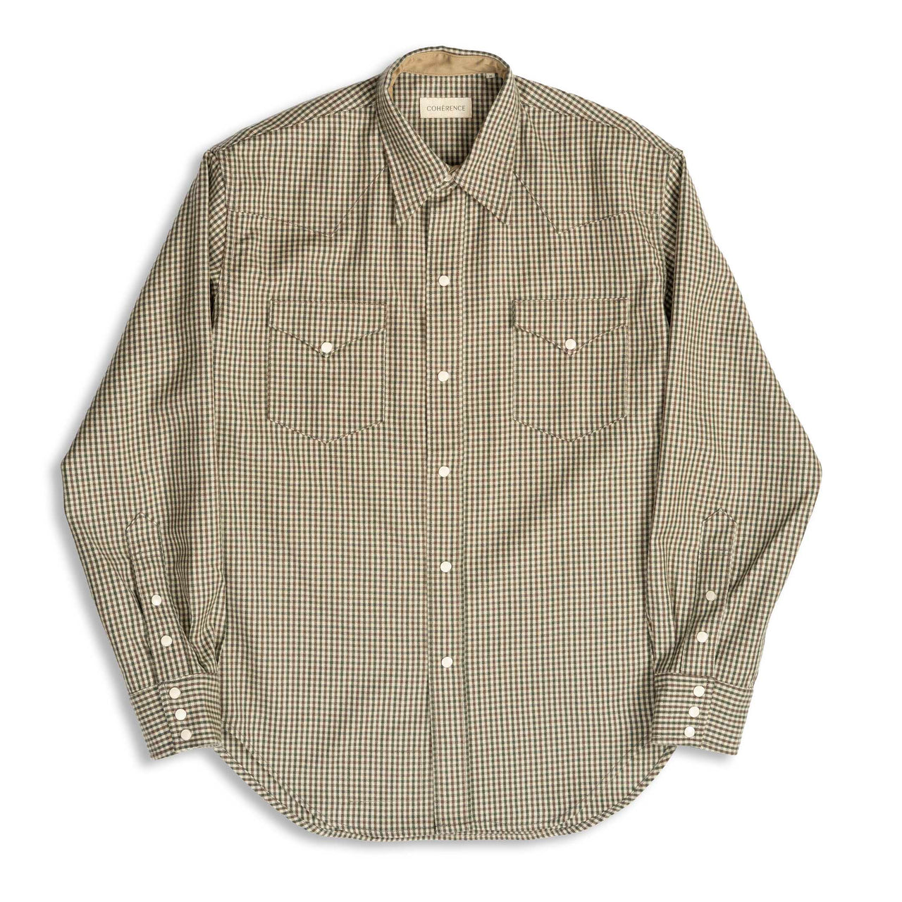 Coherence Abiquiu Western Shirt Rover Wool Check-Shirt-Clutch Cafe
