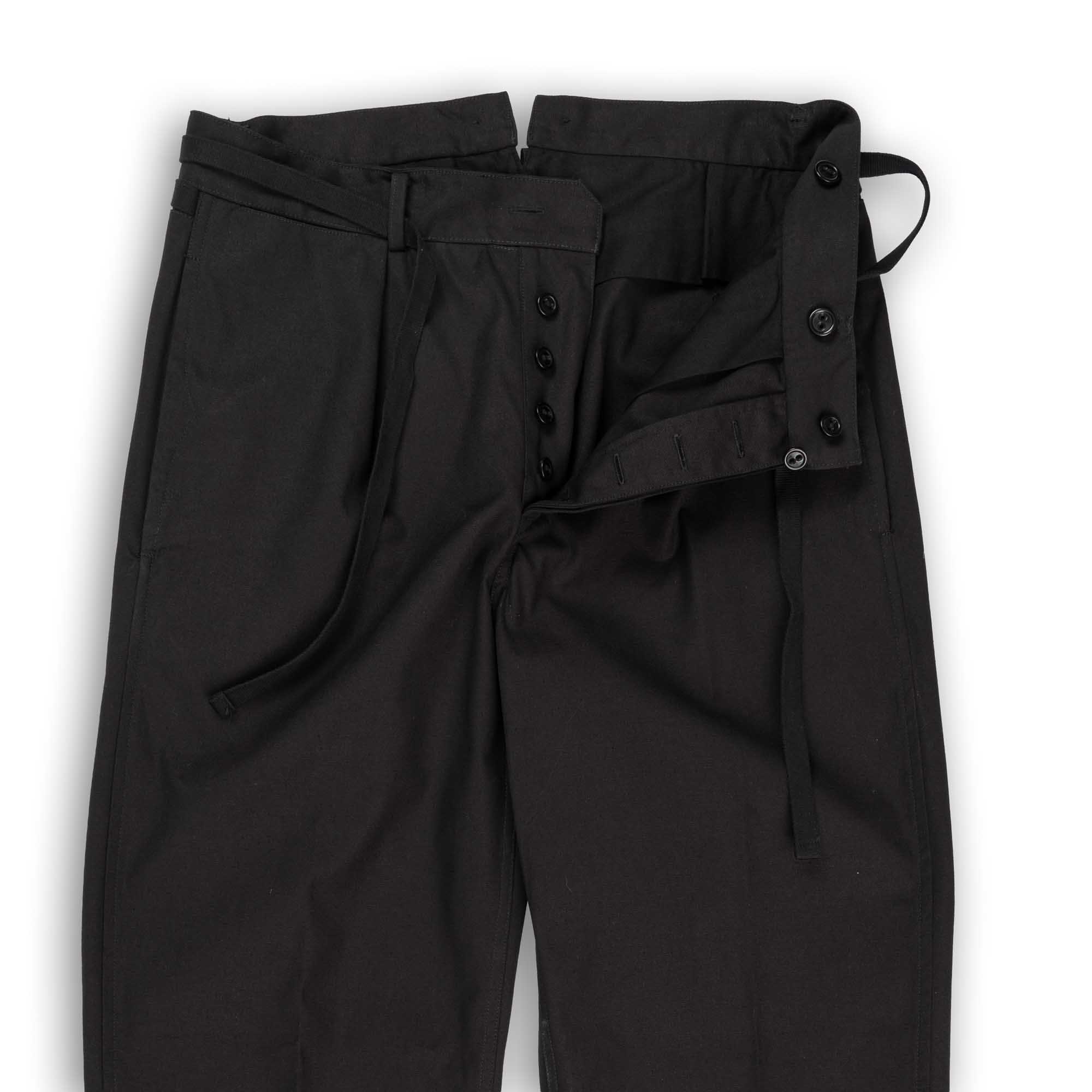 Coherence Alain Selvedge Yacht Canvas Trousers Black-Trousers-Clutch Cafe