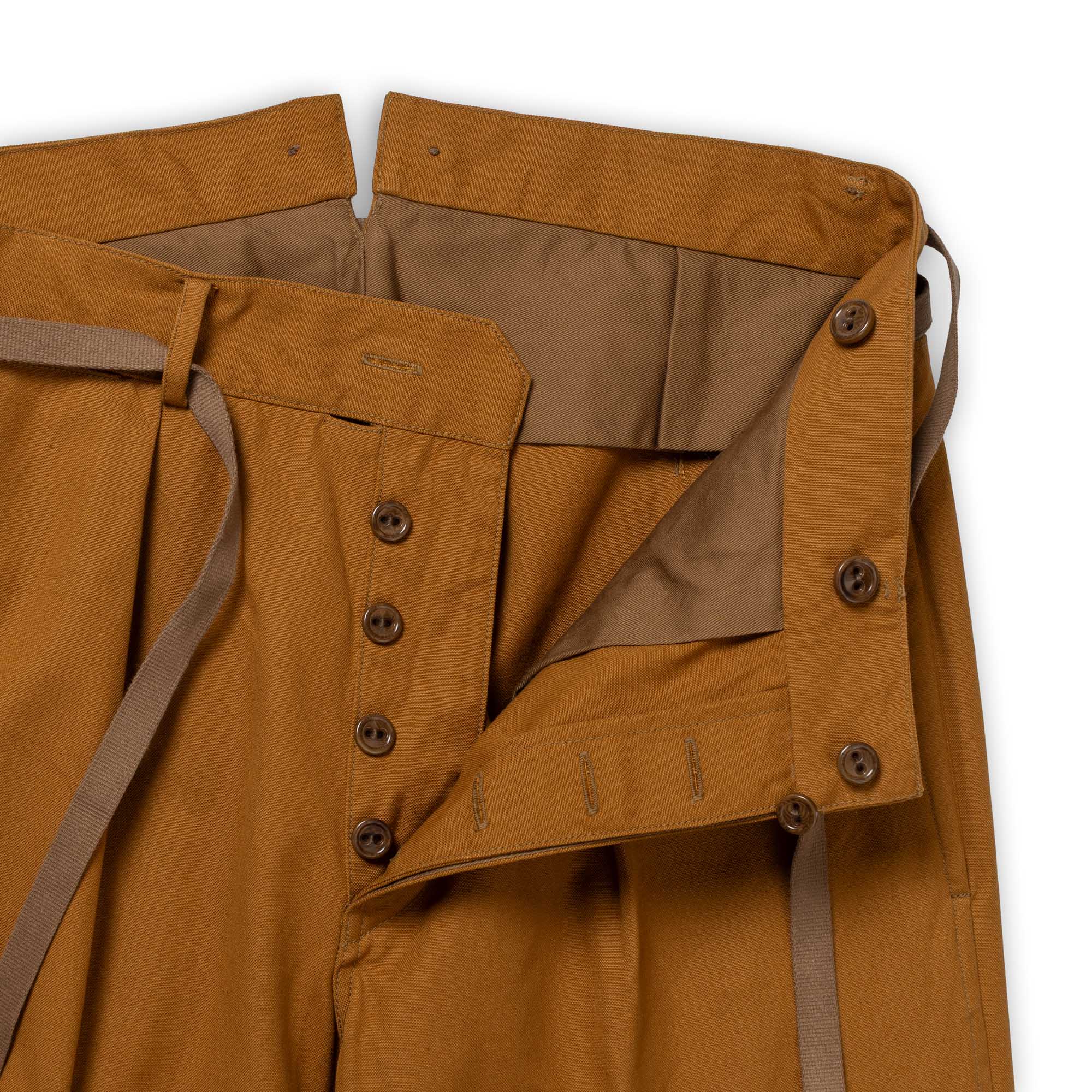 Coherence Alain Selvedge Yacht Canvas Trousers Cannele-Trousers-Clutch Cafe