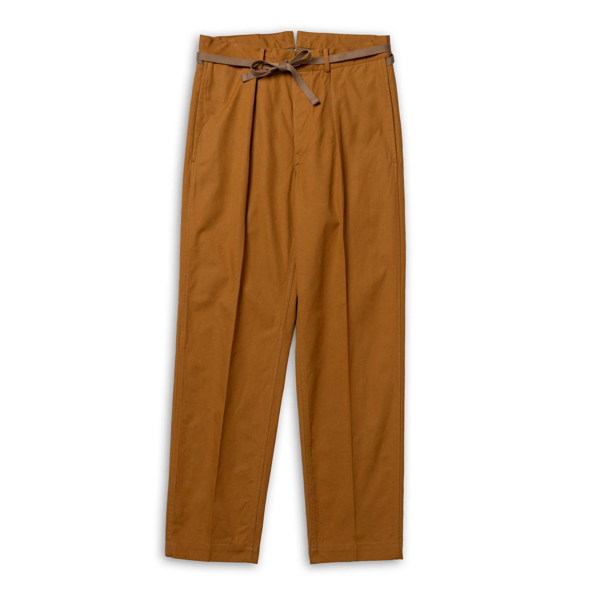 Coherence Alain Selvedge Yacht Canvas Trousers Cannele-Trousers-Clutch Cafe