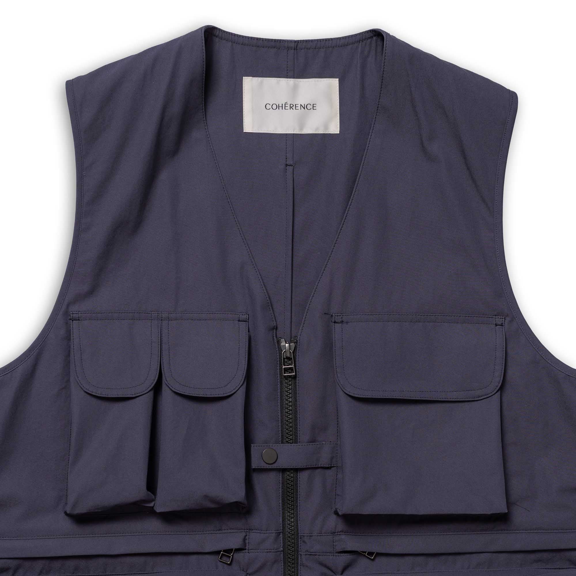 Coherence CiCi Vest Weather Resistant Cotton Slate Blue-Vest-Clutch Cafe