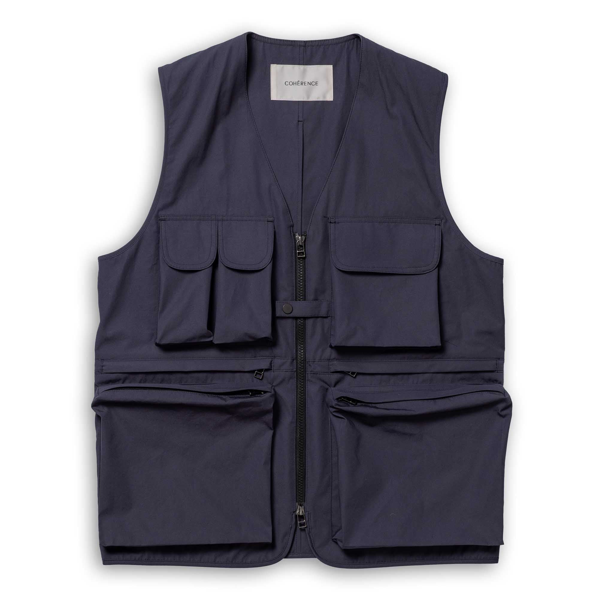 Coherence CiCi Vest Weather Resistant Cotton Slate Blue-Vest-Clutch Cafe