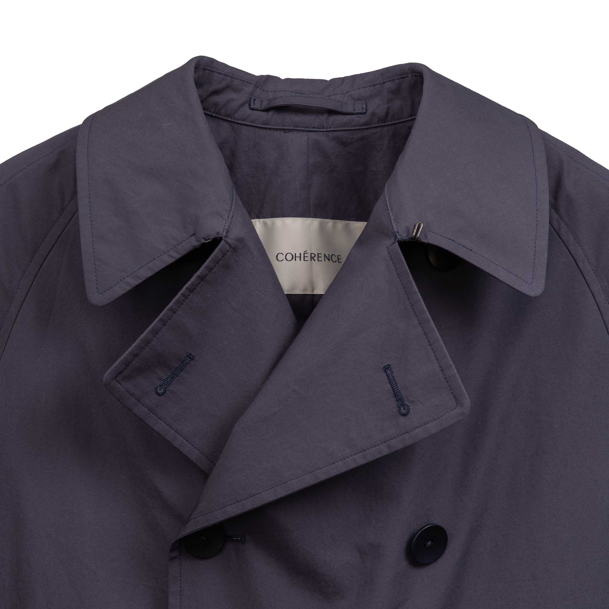 Coherence Fou Fou II Weather Resistant Cotton Slate Blue-Coat-Clutch Cafe